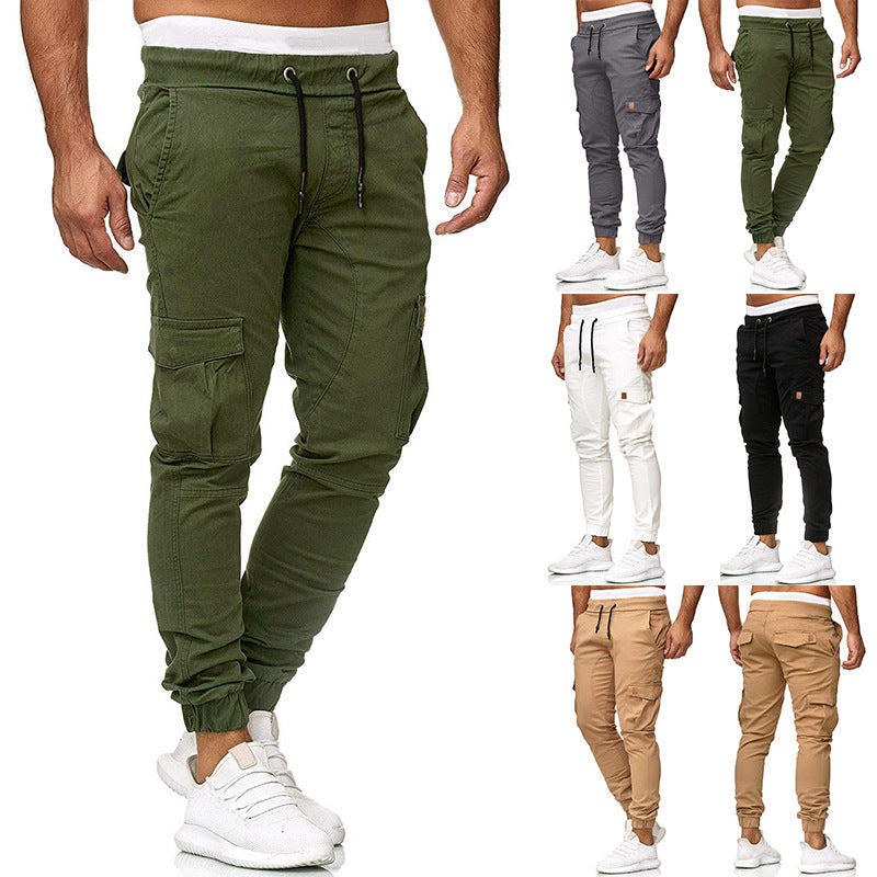 Men's cargo joggers with elastic waistband and practical pockets Lisslune