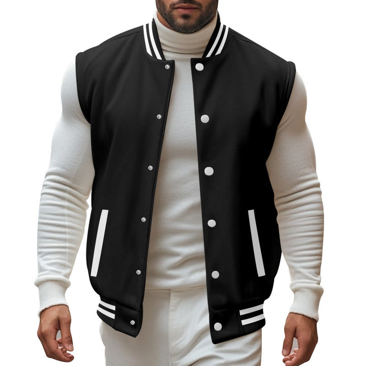 Men's casual vest in sports style with snap button closure and side insert pockets Lisslune