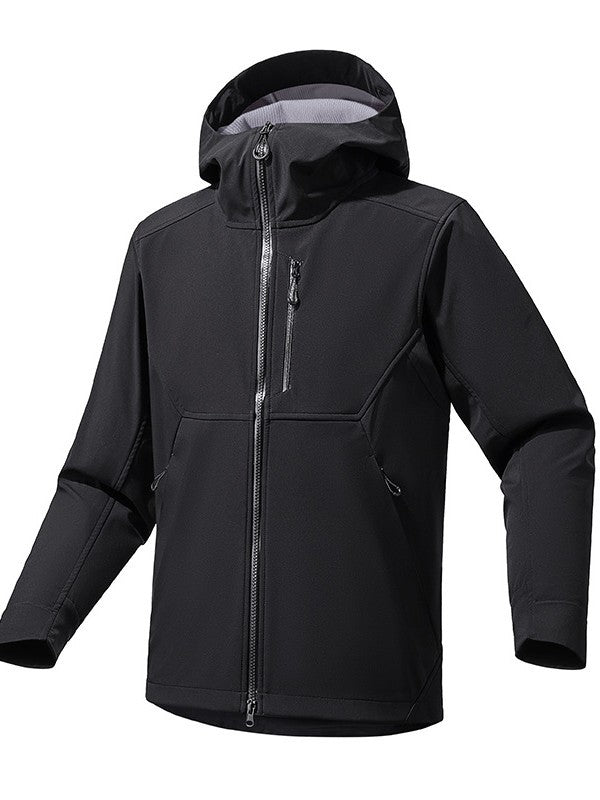 Men's functional outdoor jacket with adjustable hood collar and breathable inserts Lisslune