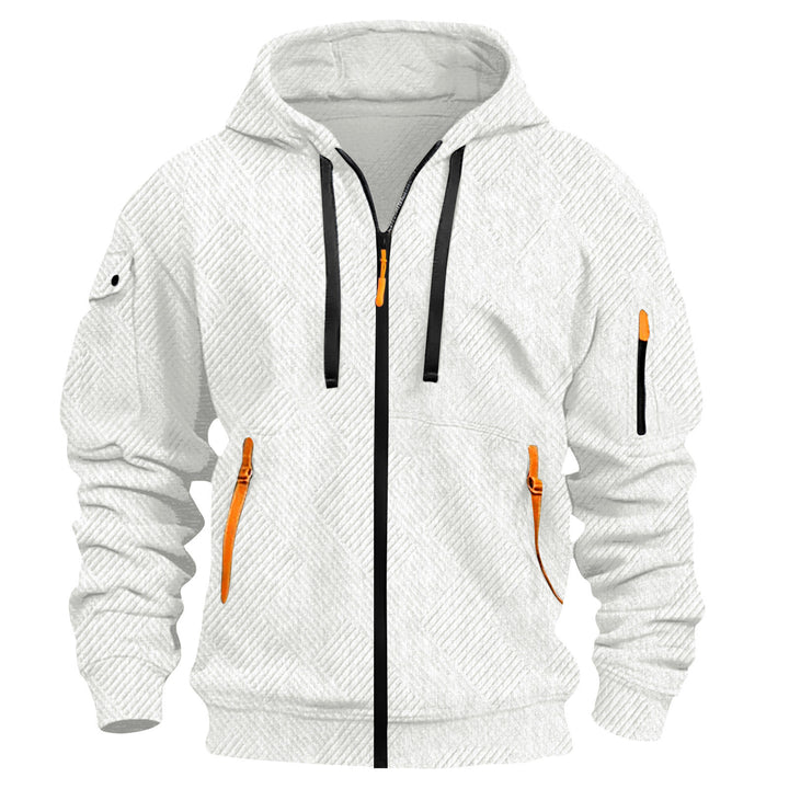 Men's sporty hoodie made of functional material with innovative structural design and two side zip pockets Lisslune