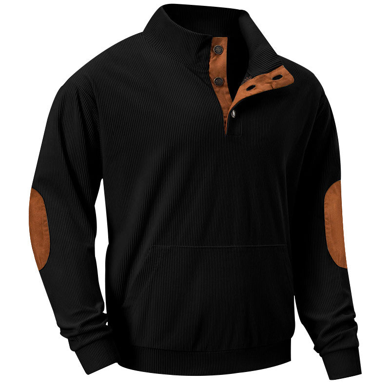Men's cozy hoodie with fashionable synthetic leather details and high-quality cotton Lisslune