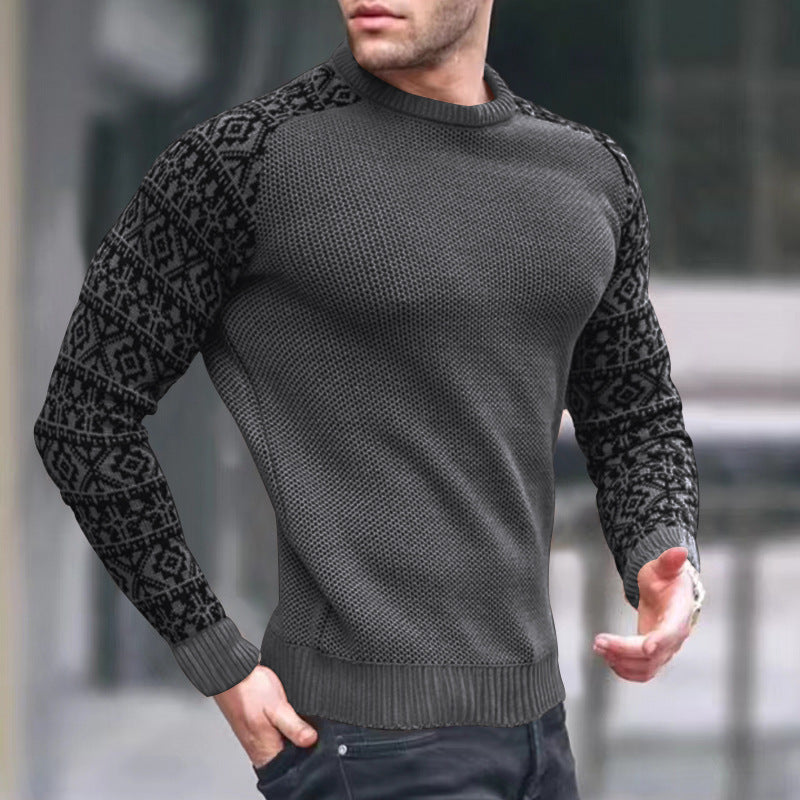 Men's knitted sweater with graphic pattern Lisslune