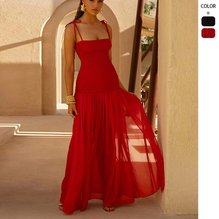 Women’s maxi dress with an elegant, gathered top and flowing skirt Lisslune