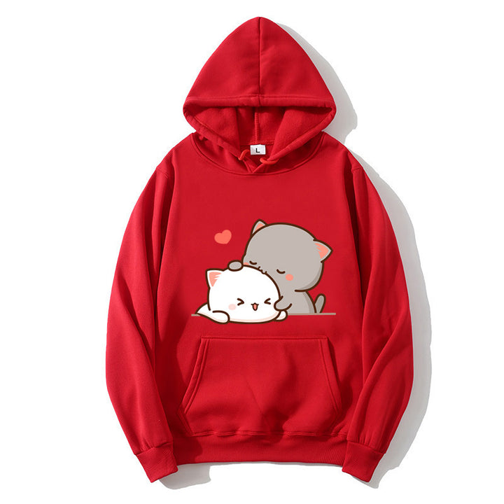 Women's hooded sweatshirt with cute cat design Lisslune