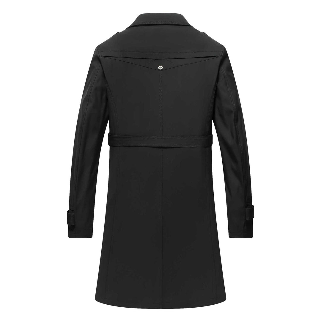Men's Elegant Trench Coat with Fashionable Cut and Practical Pockets Lisslune