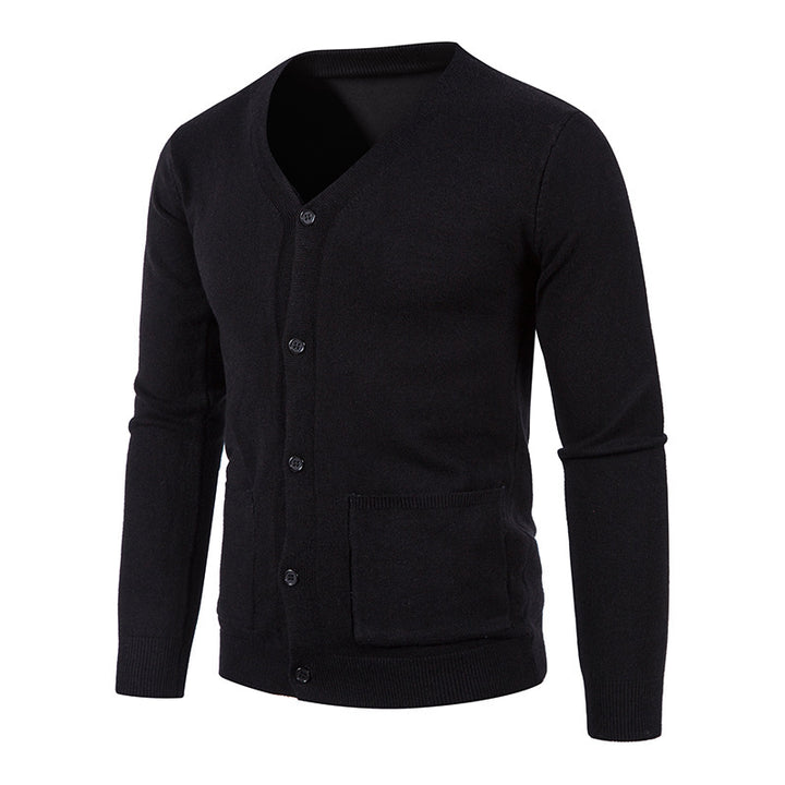 Men's stylish cardigan with V-neck and practical pockets Lisslune