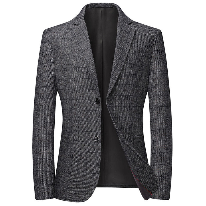 Men's Elegant Check Blazer with Modern Cut and Comfortable Pockets Lisslune