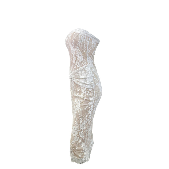 Damen Spitzenkleid mit figurformendem Design und elegantem Knotendetail Lisslune
