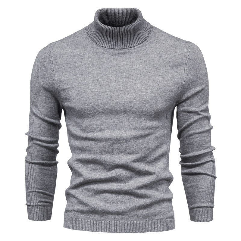 Men's chunky turtleneck sweater made of warming material with a textured surface Lisslune