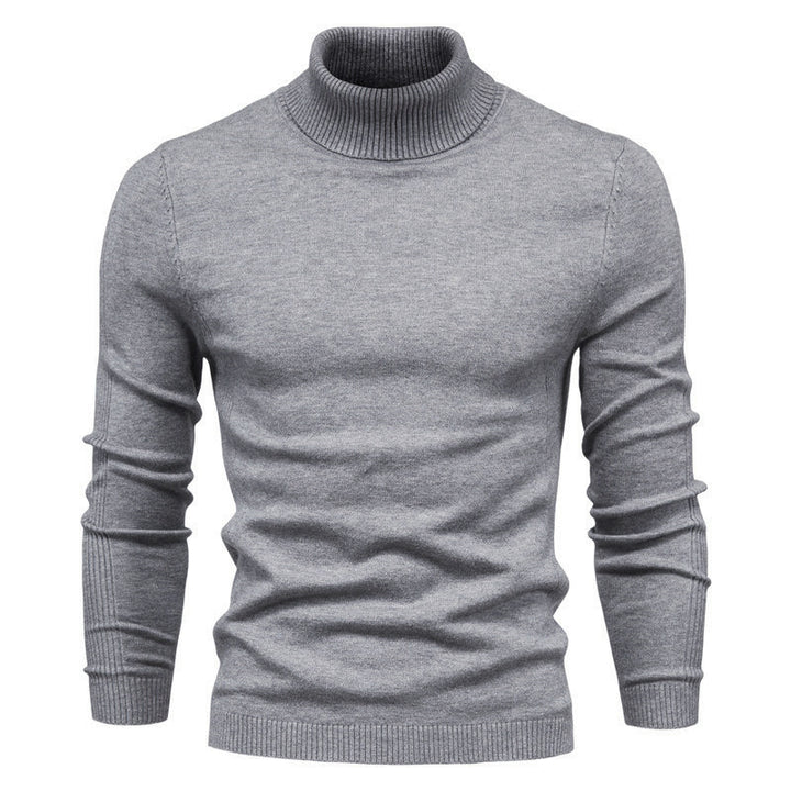 Men's chunky turtleneck sweater made of warming material with a textured surface Lisslune
