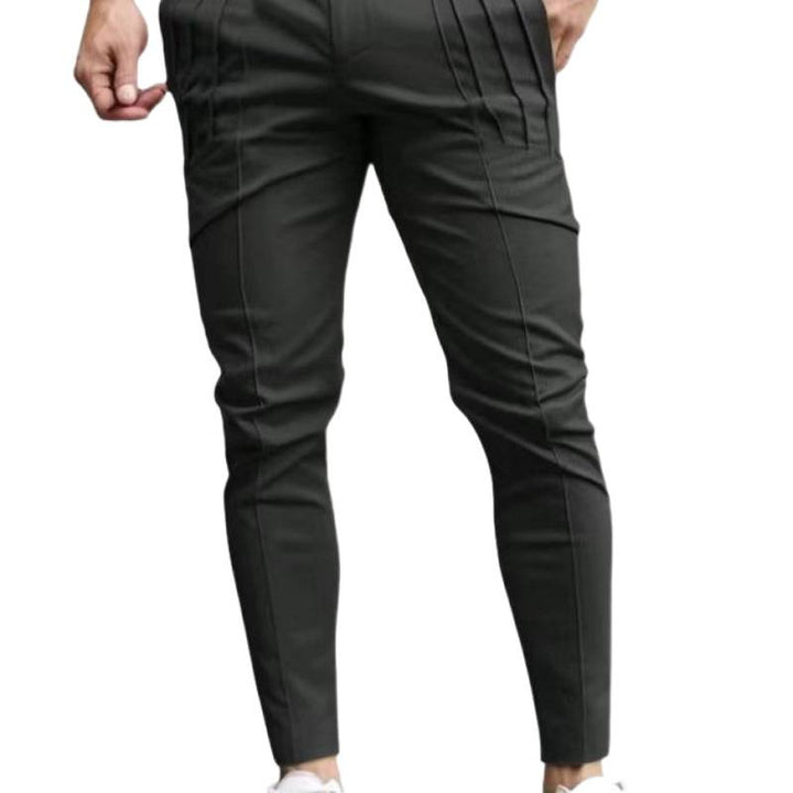 Men's elegant slim-fit trousers with high-quality pleats and practical pockets Lisslune