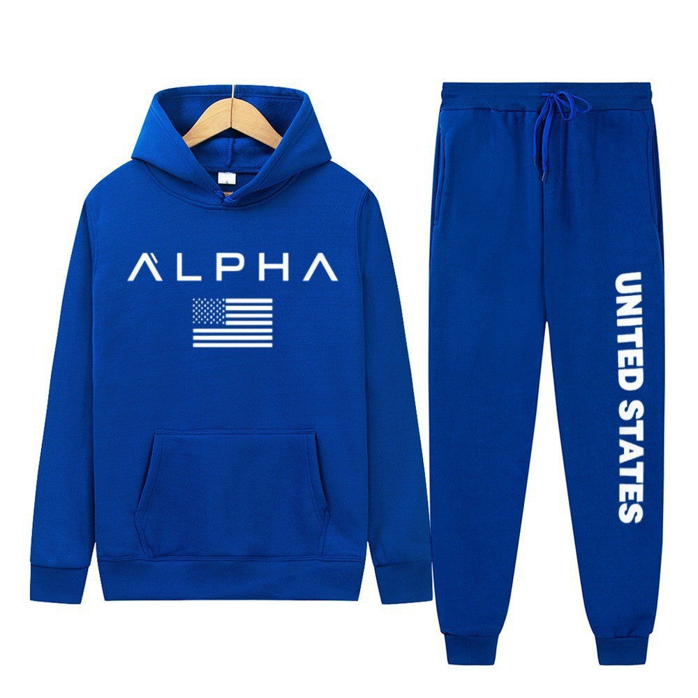 Women's hoodie and jogging pants set with creative front print and sporty cut Lisslune