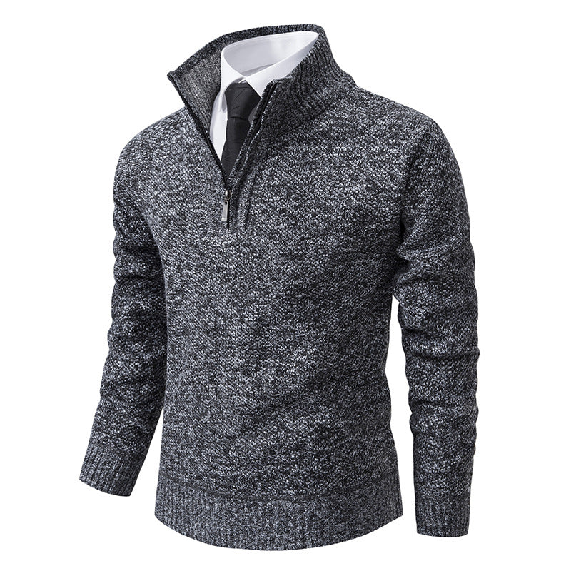 Men's sweater with modern zipper and structured surface Lisslune