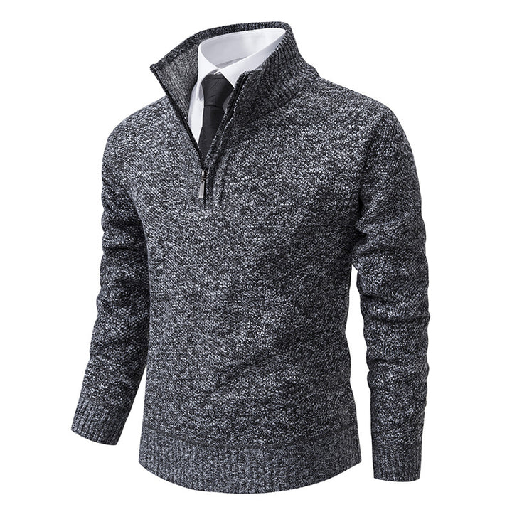 Men's sweater with modern zipper and structured surface Lisslune