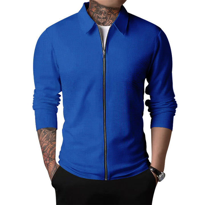 Men's cardigan with zipper and modern stand-up collar Lisslune