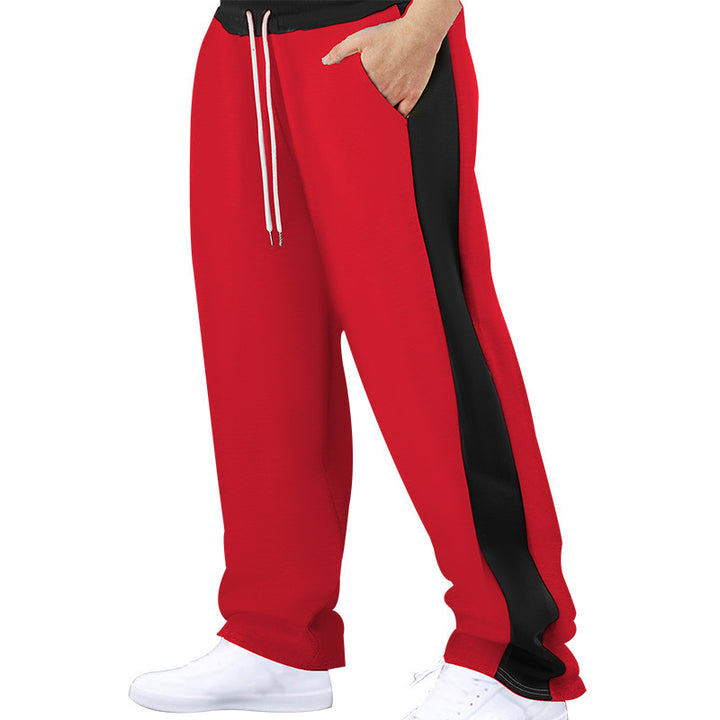 Men's Comfortable Sporty Jogging Pants with Elastic Waistband and Contrasting Side Inserts Lisslune