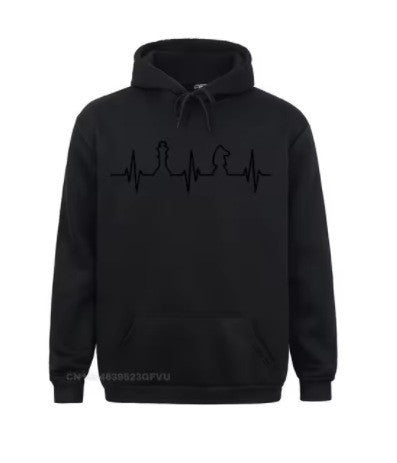 Women's Hoodie with Creative Chess Motif Lisslune