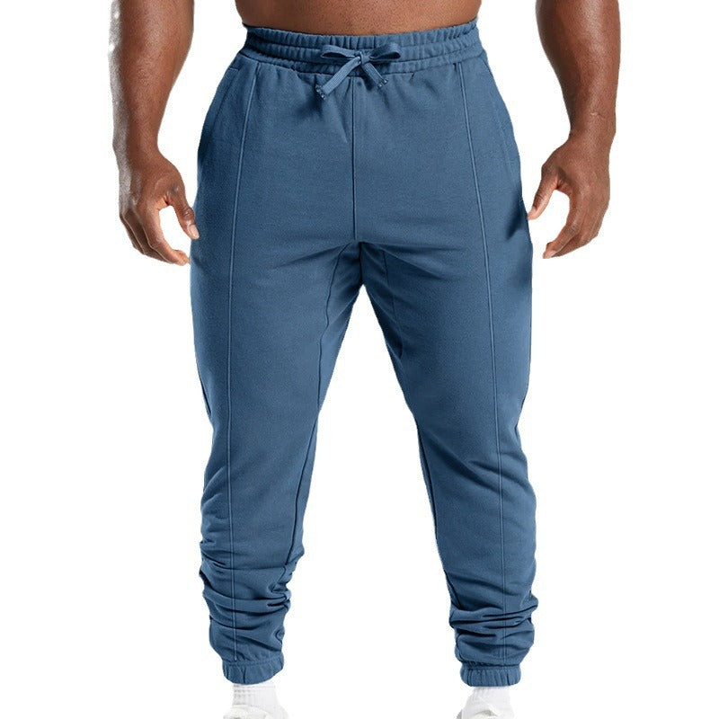 Men's casual pants made of high-quality cotton blend with elastic waistband and side pockets Lisslune