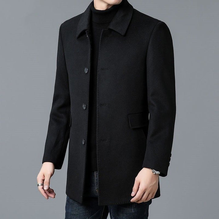 Men's elegant wool coat with classic lapels and pockets Lisslune