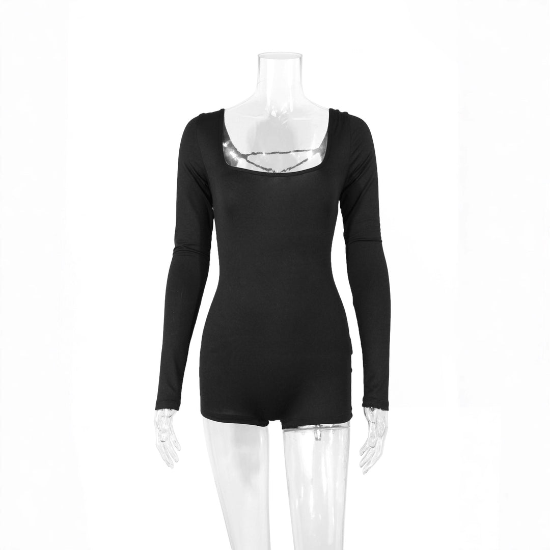 Damen Langarm Body mit tiefem Ausschnitt Lisslune