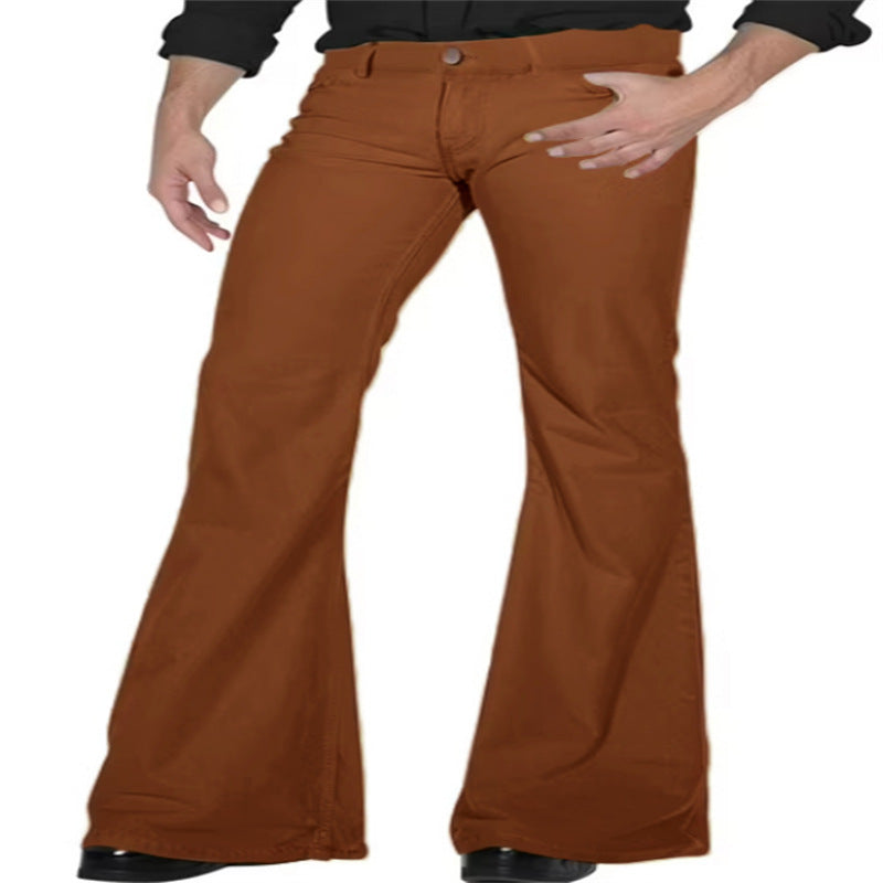 Men's fashionable flared pants with high waist and elastic material Lisslune