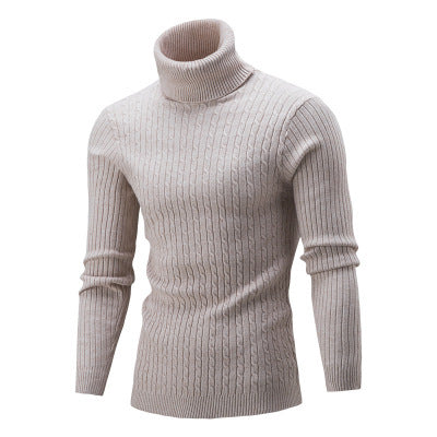 Men's turtleneck sweater in classic rib pattern Lisslune