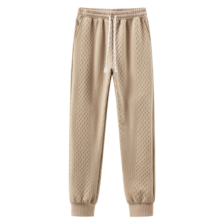 Men's Comfortable Knit Jogging Pants with Modern Design and Elastic Waistband Lisslune
