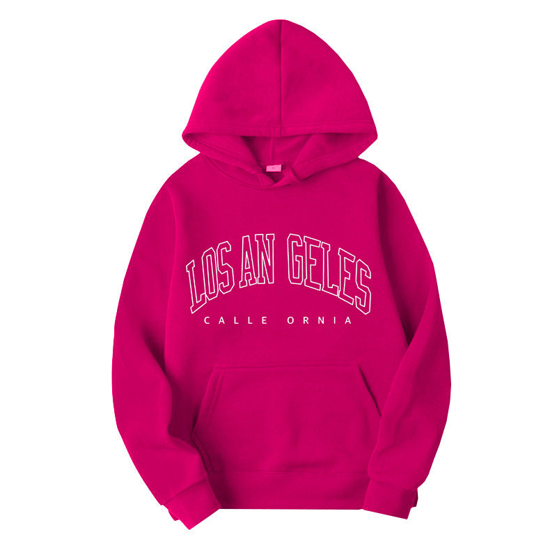 Women's hoodie with modern Los Angeles print and loose fit Lisslune
