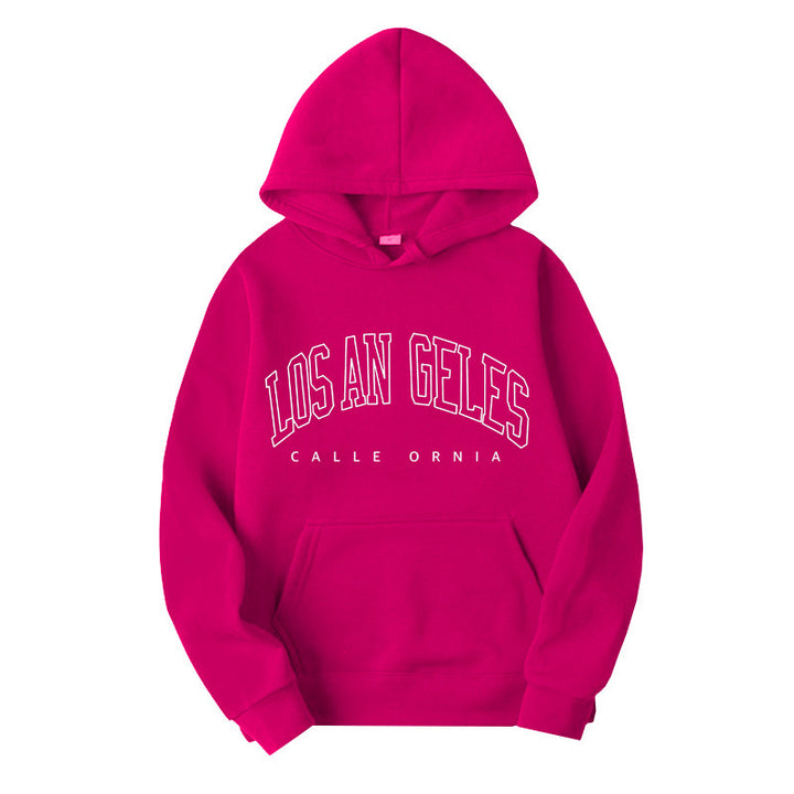 Women's hoodie with modern Los Angeles print and loose fit Lisslune