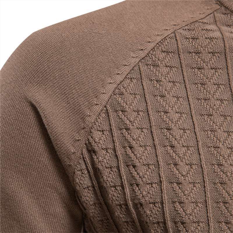 Men's knitted pullover with fashionable stand-up collar and textured design Lisslune