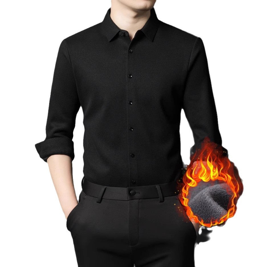 Men's Elegant Long Sleeve Shirt with Fine Structural Design Lisslune