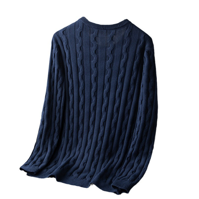 Men's Fashionable Knitted Sweater with Cable Pattern Lisslune