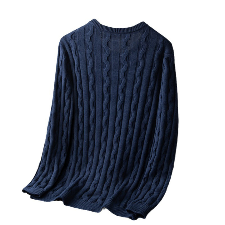 Men's Fashionable Knitted Sweater with Cable Pattern Lisslune