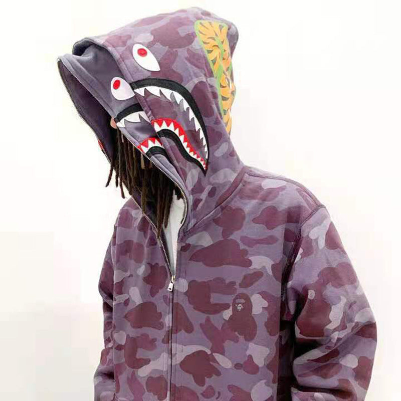 Men's hoodie with a unique camouflage design and a striking zipper Lisslune