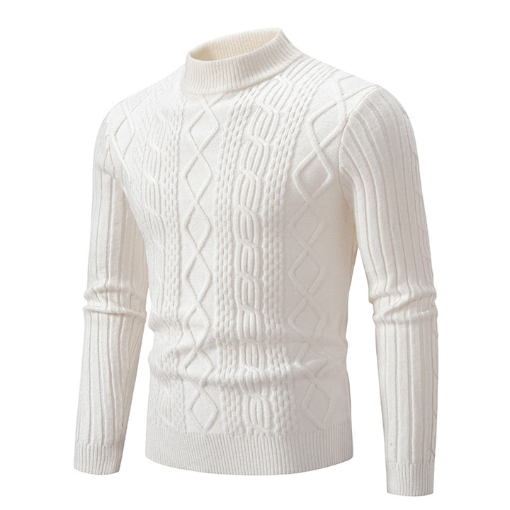 Men's knit sweater with modern cable pattern Lisslune