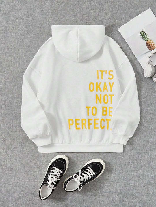 Women’s hoodie with motivational lettering and cozy lining Lisslune