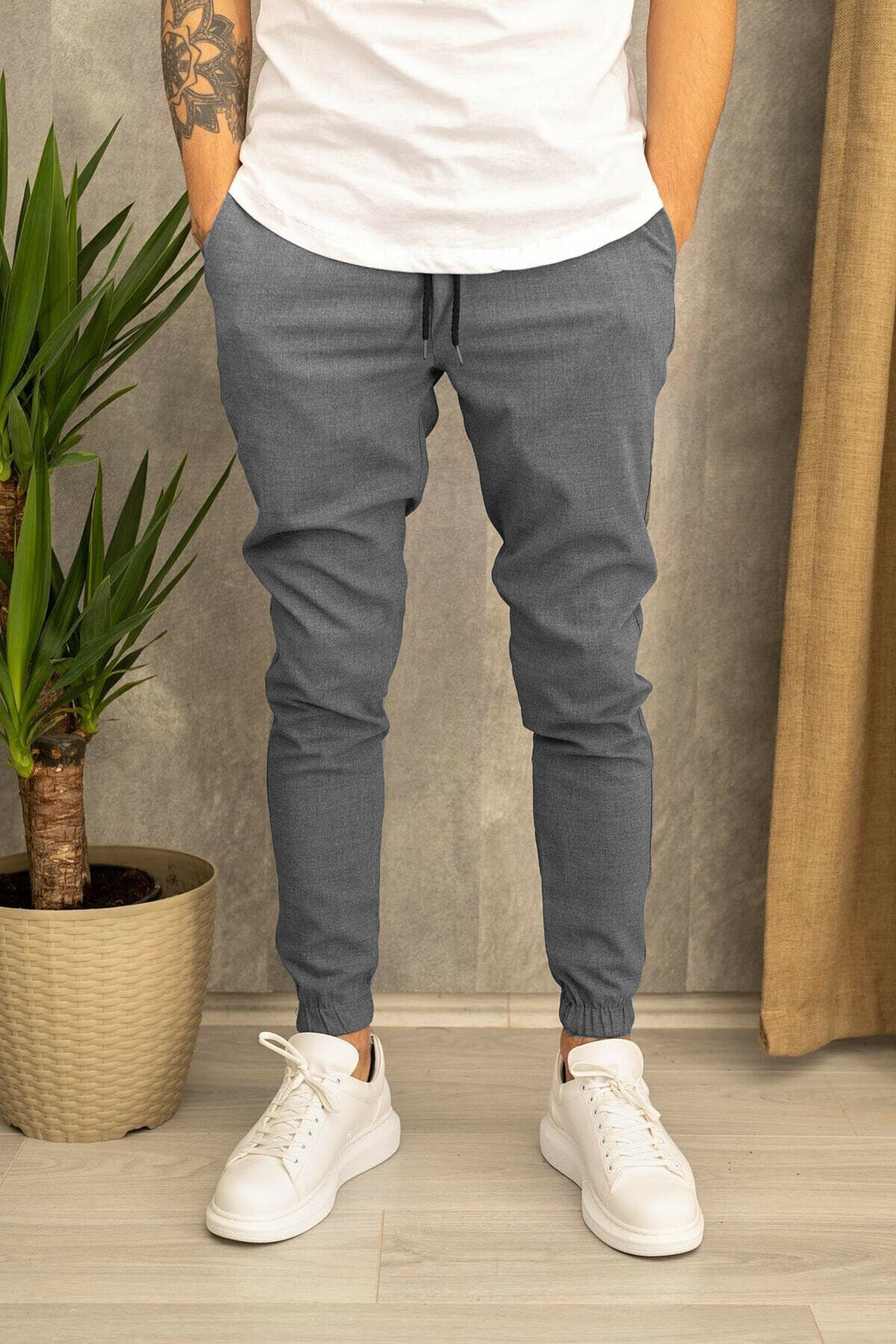 Men's jogging pants with fashionable accents Lisslune