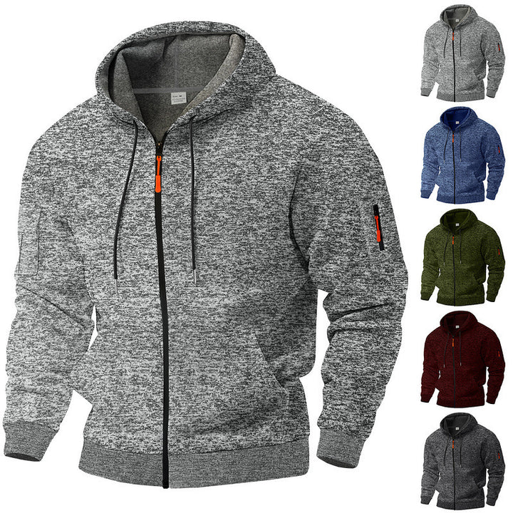 Men's sporty hooded sweatshirt with contrasting details and zipper Lisslune