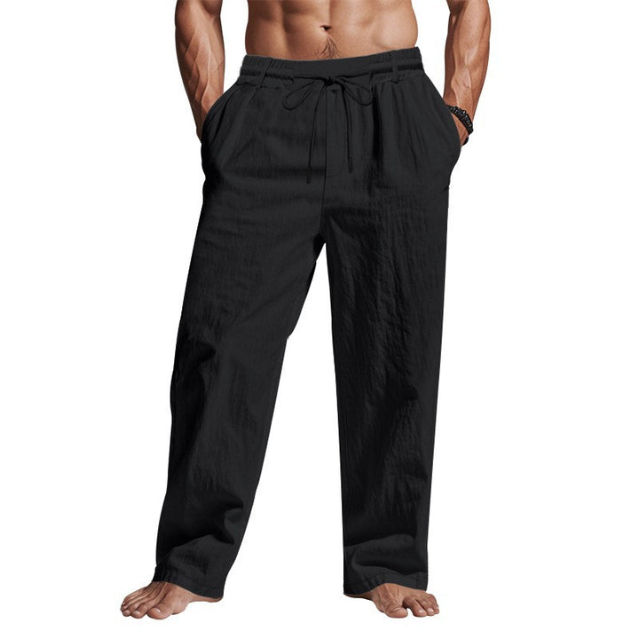 Men's casual beach pants with adjustable drawstring and practical side pockets Lisslune