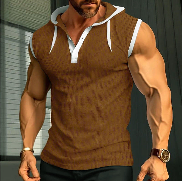 Men's sleeveless hoodie with breathable structure and stylish design Lisslune