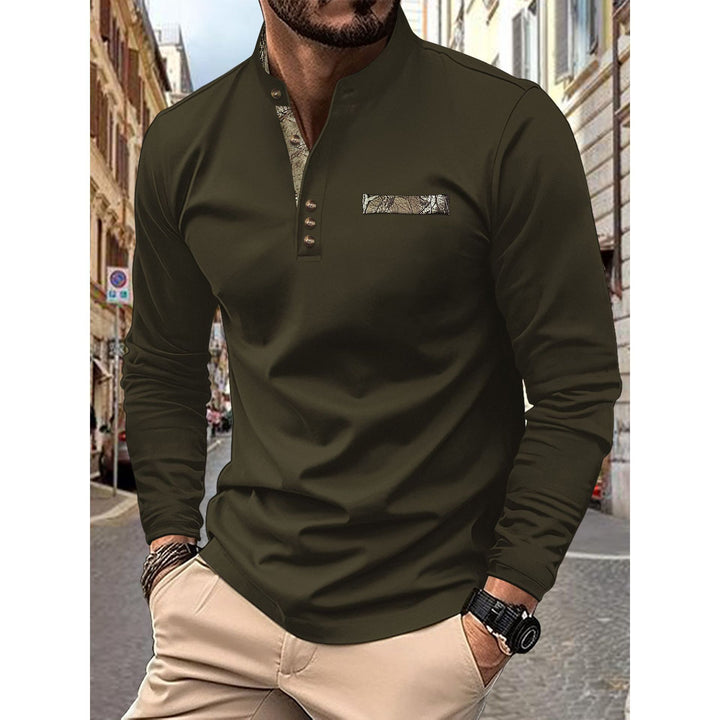 Men's Elegant Long Sleeve Shirt with Creative Collar Lisslune