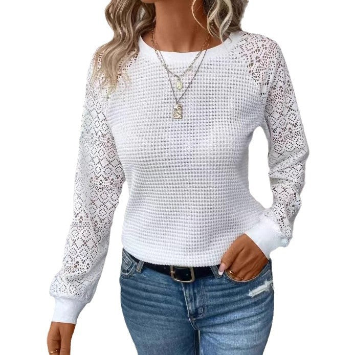 Women's sweater with lace sleeves Lisslune