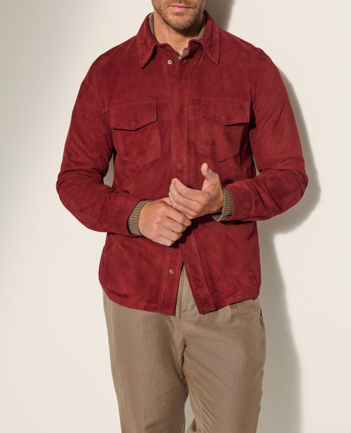 Men's Suede Jacket with two attached pockets and modern cut Lisslune