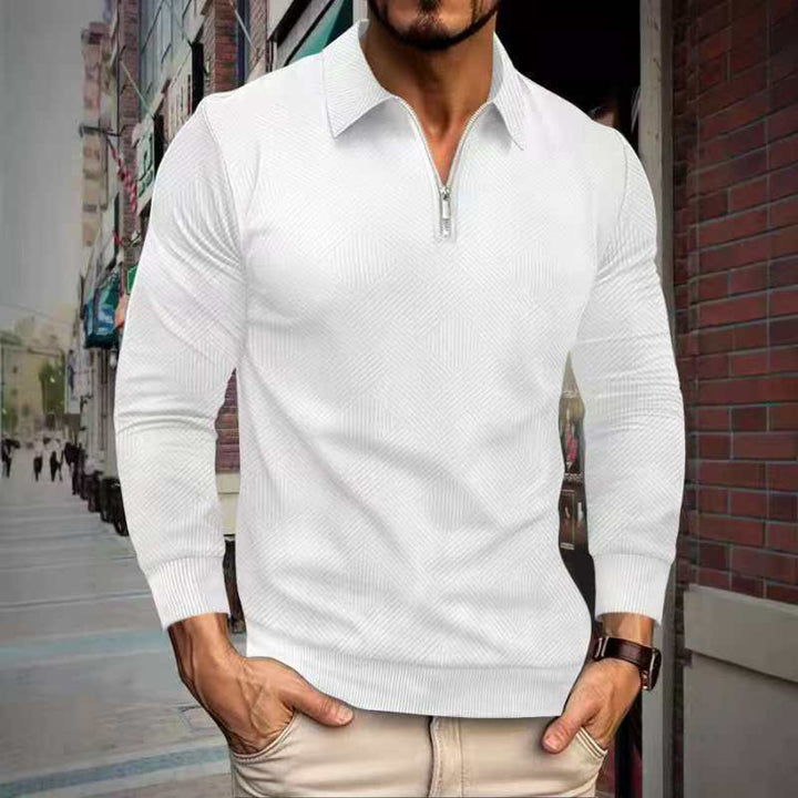 Men's fleece pullover with high collar and innovative structure design Lisslune