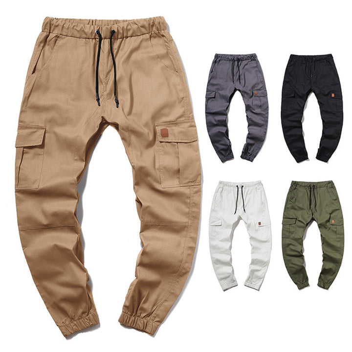 Men's cargo pants with elastic waistband and practical side pockets Lisslune