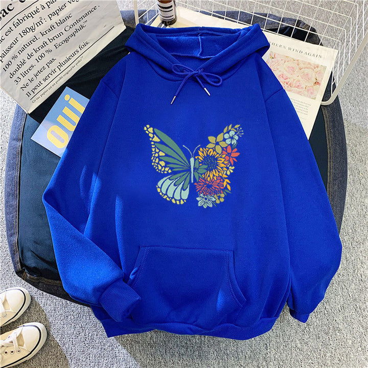 Women's hoodie with floral butterfly design Lisslune