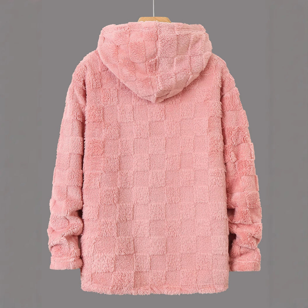 Men's fleece jacket with textured design and practical zipper Lisslune
