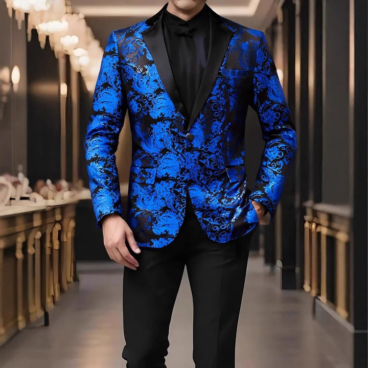 Men's extravagant sequin blazer with floral design Lisslune
