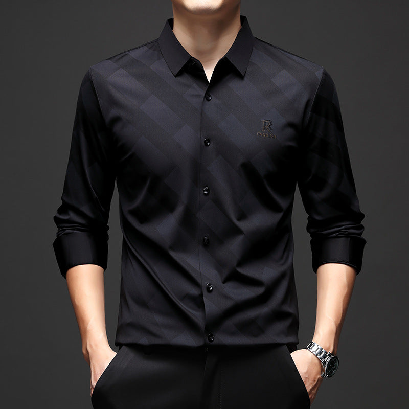 Men's Elegant Shirt with Modern Check Design Lisslune