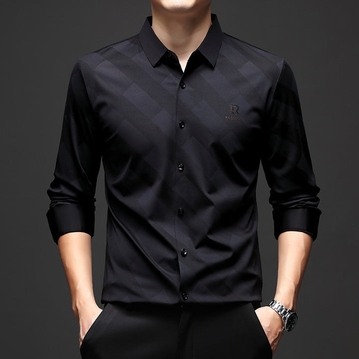Men's Elegant Shirt with Modern Check Design Lisslune